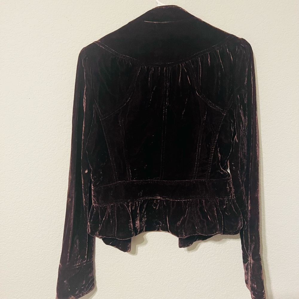 Kimchi Blue Velvet Maroon/Brown Jacket - Picture 2 of 8